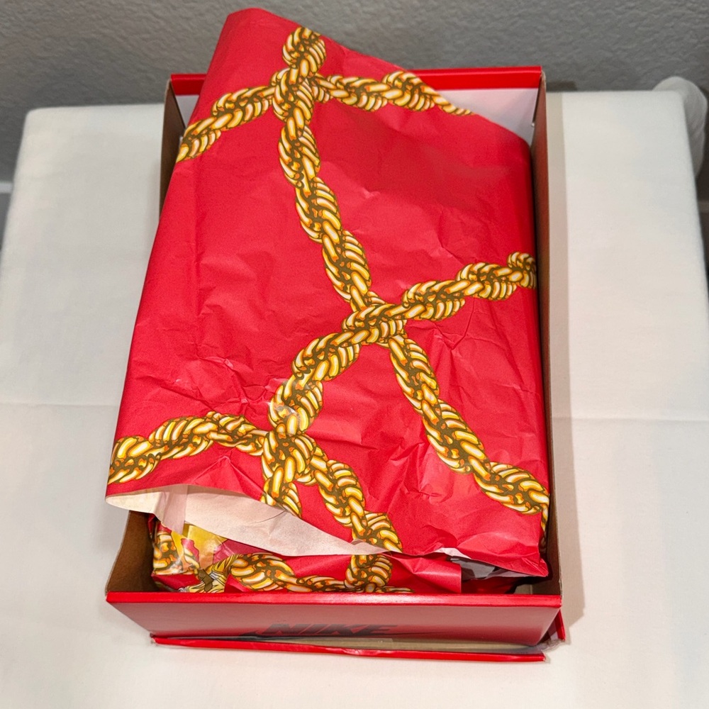 Nike Red and Gold Chain Design Sneakers - Picture 6 of 6